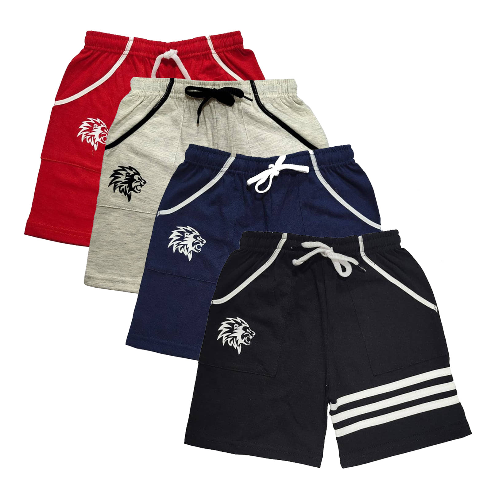 atlans Pack of 4 Cotton Blend Shorts For Boys ( Multi Color ) - Shorts | Buy online on ZillyBuy