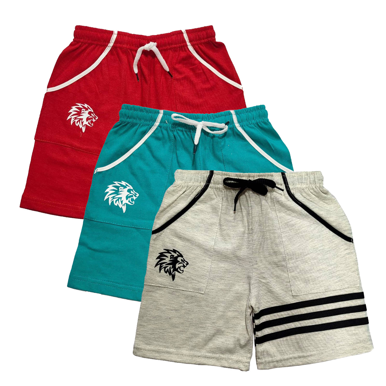 atlans Pack of 3 Cotton Blend Shorts For Boys ( Multi Color ) - Shorts | Buy online on ZillyBuy