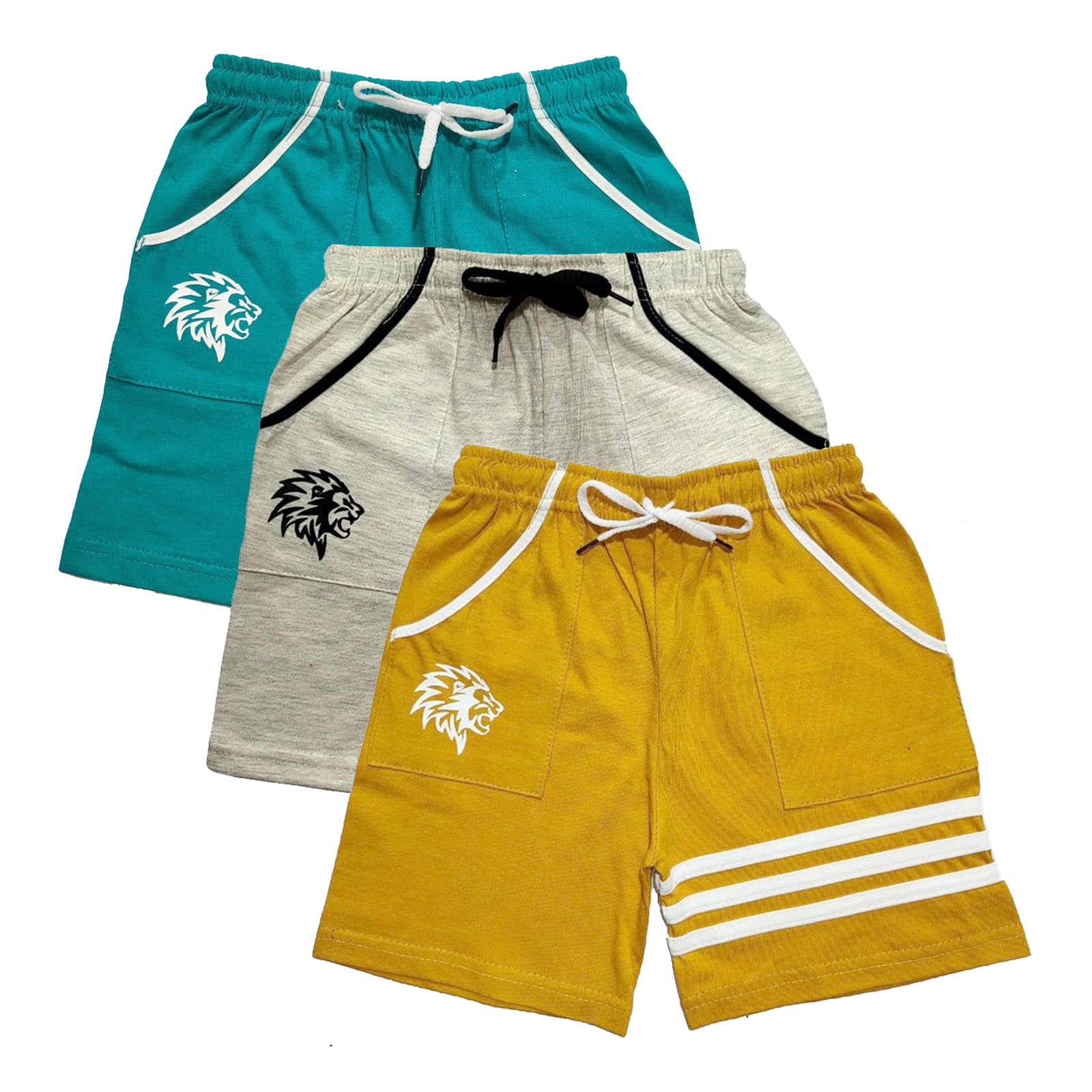 atlans Pack of 3 Cotton Blend Shorts For Boys ( Multi Color ) - Shorts | Buy online on ZillyBuy