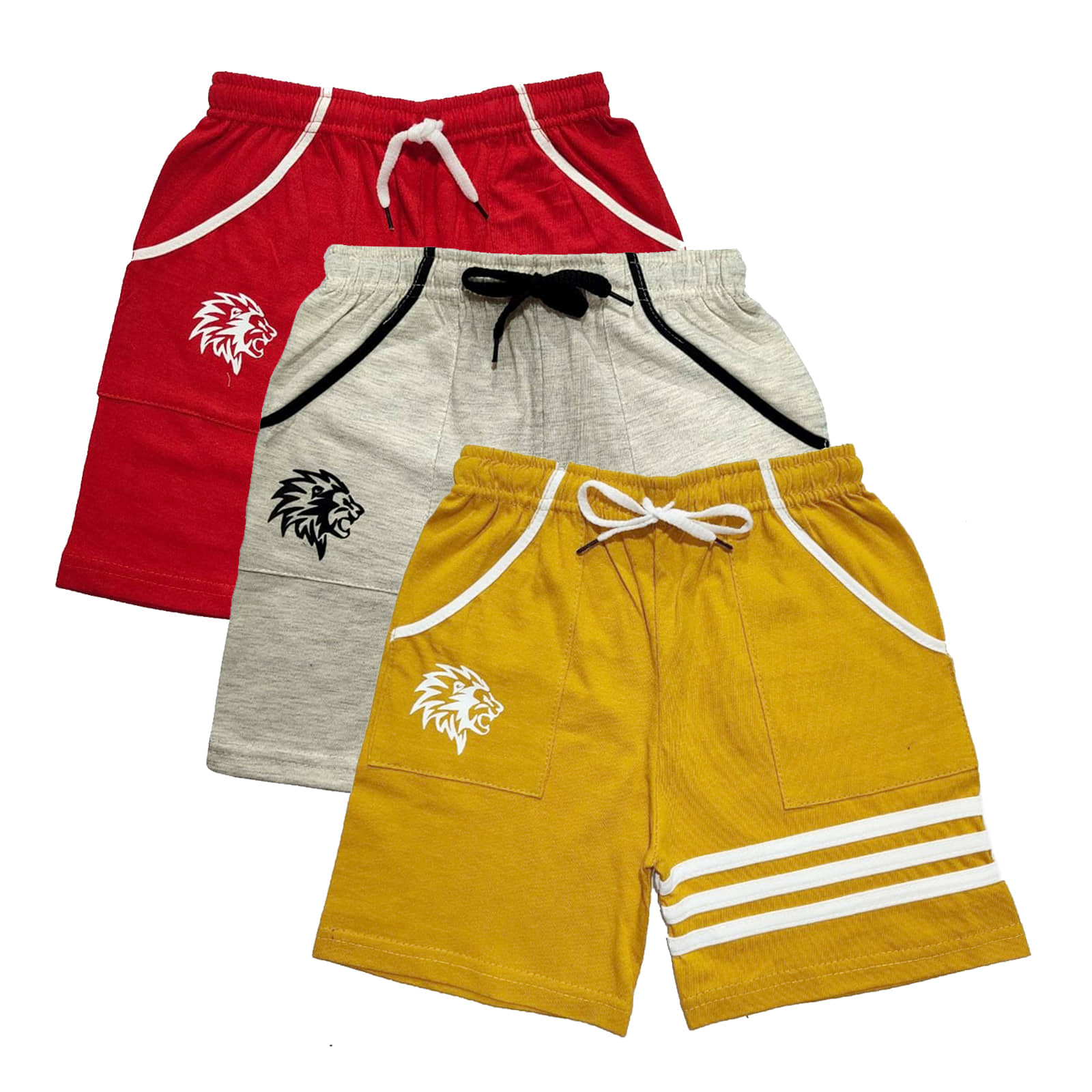 atlans Pack of 3 Cotton Blend Shorts For Boys ( Multi Color ) - Shorts | Buy online on ZillyBuy
