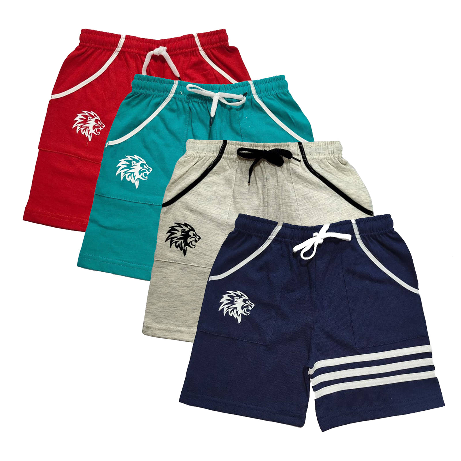 atlans Pack of 4 Cotton Blend Shorts For Boys ( Multi Color ) - Shorts | Buy online on ZillyBuy