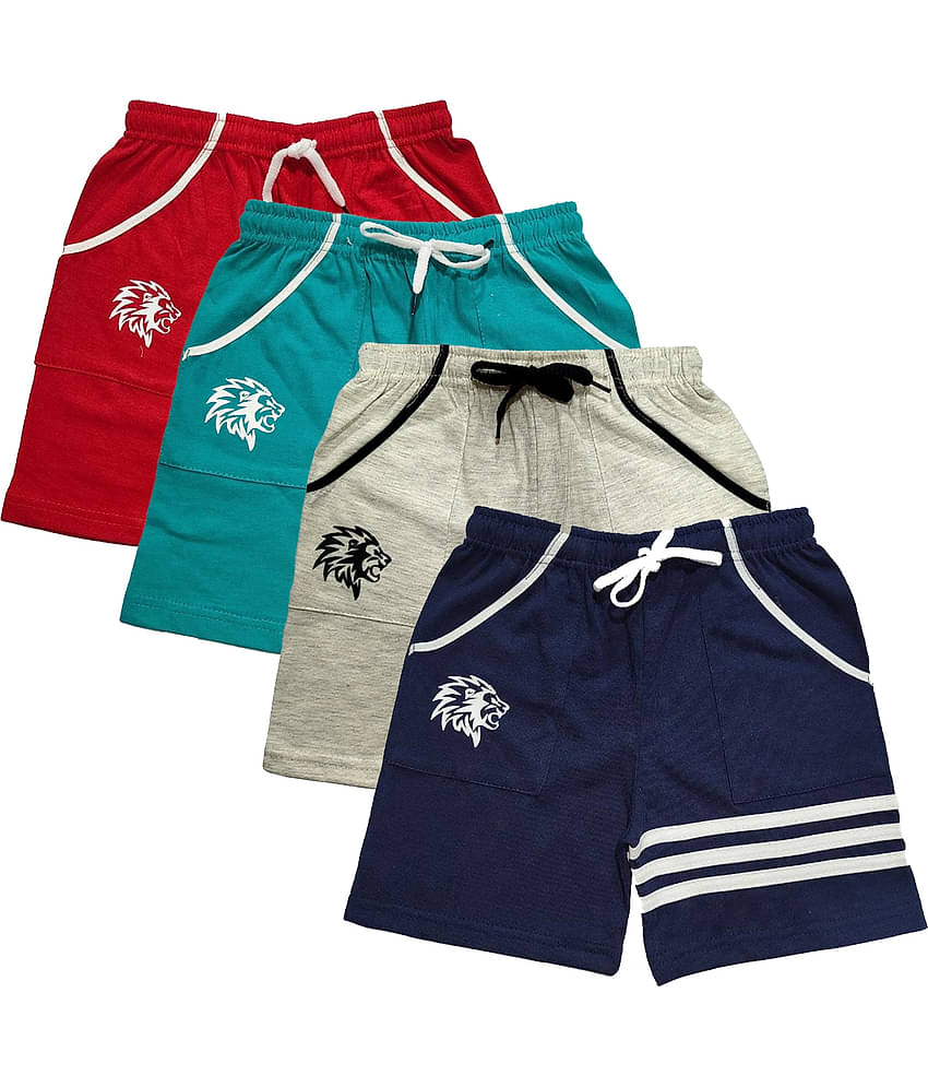 atlans Pack of 4 Cotton Blend Shorts For Boys ( Multi Color )