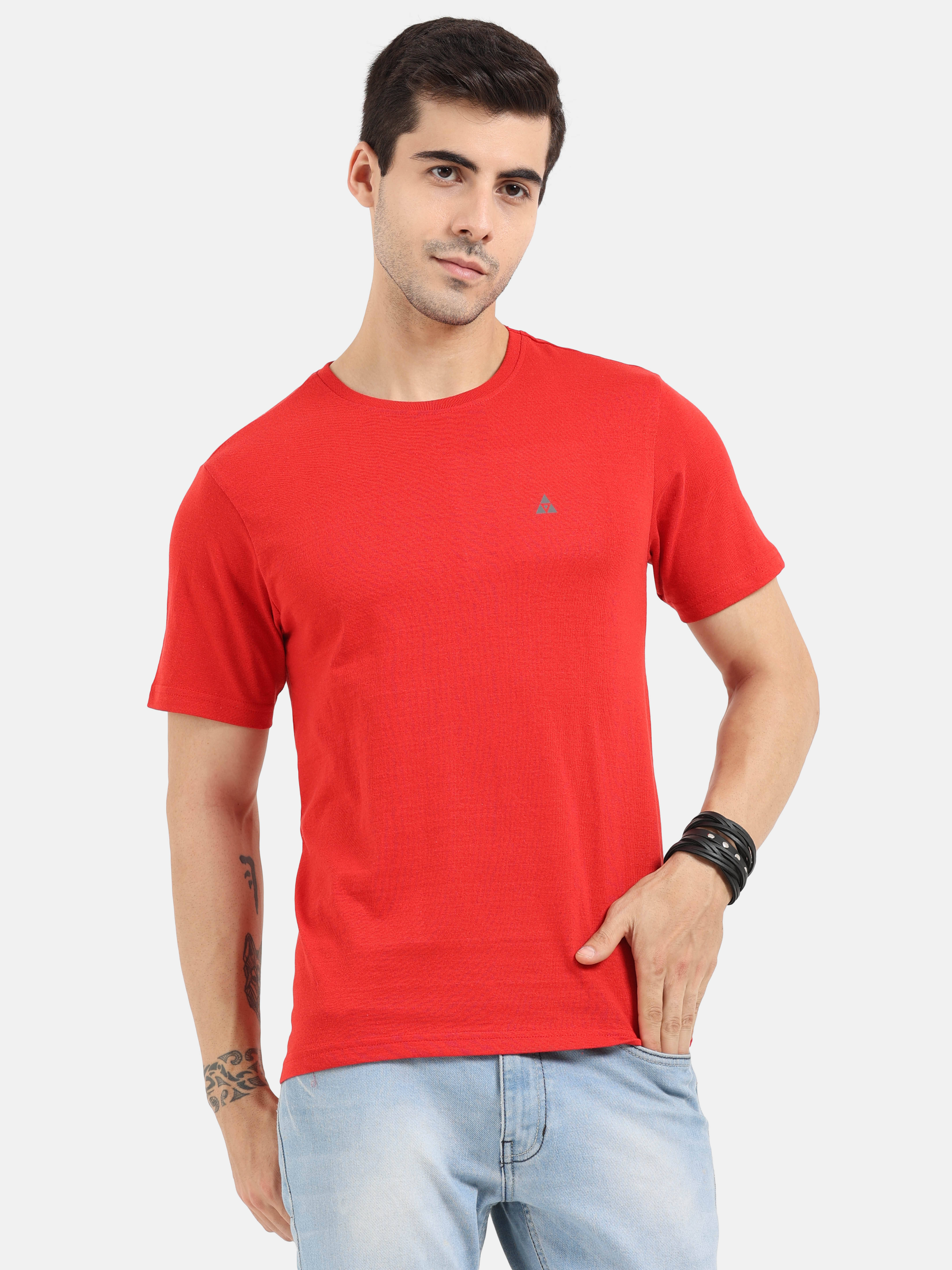 Ardeur Pack of 1 Cotton Regular Fit Men's T-Shirt ( Red ) Ardeur Pack of 1 Cotton Regular Fit Men's T-Shirt ( Red )