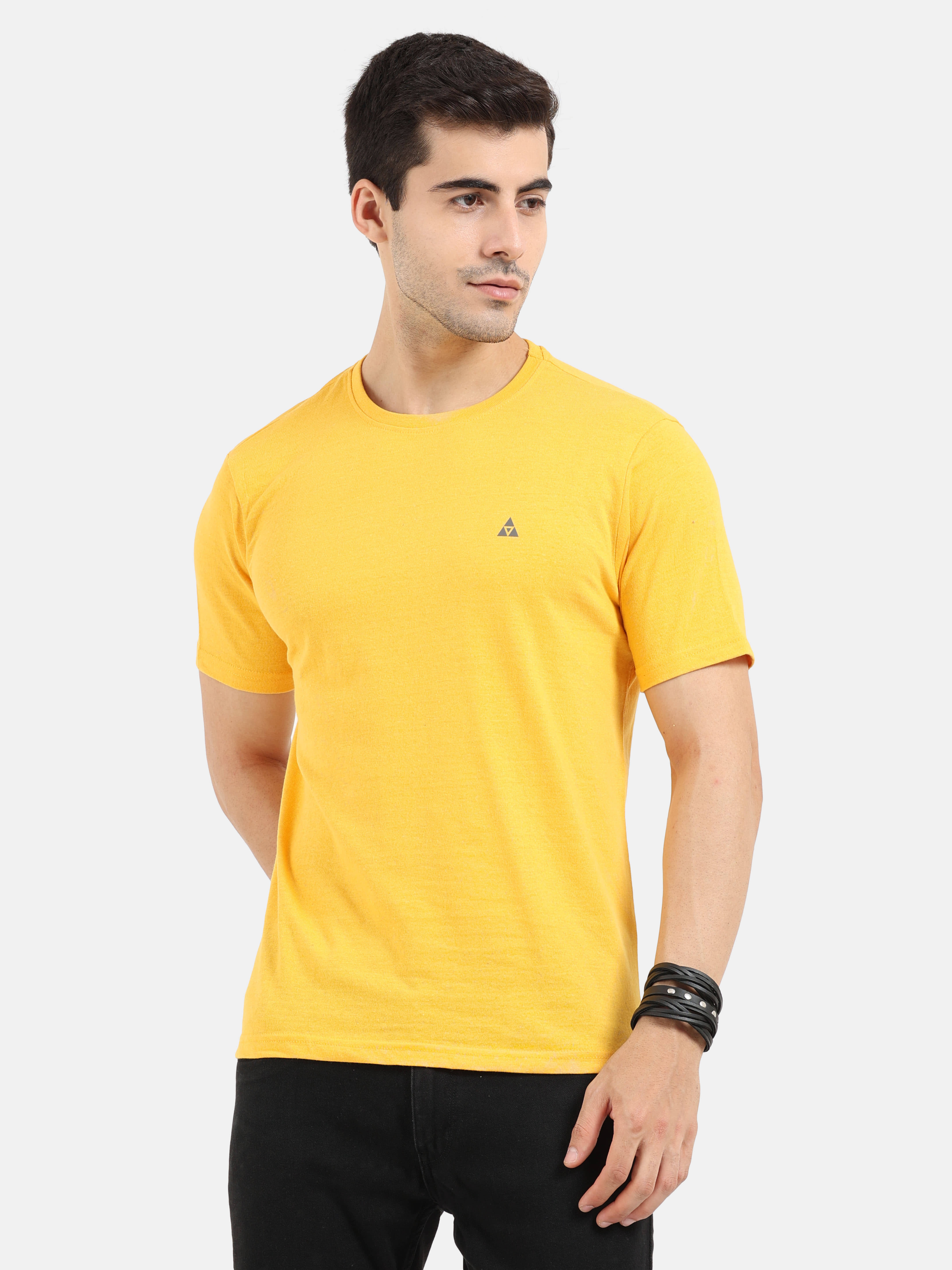 Ardeur Pack of 1 Cotton Regular Fit Men's T-Shirt ( Yellow )