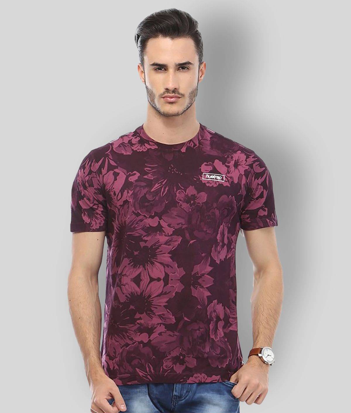     			Huetrap Pack of 1 Cotton Regular Fit Men's T-Shirt ( Multicolor )