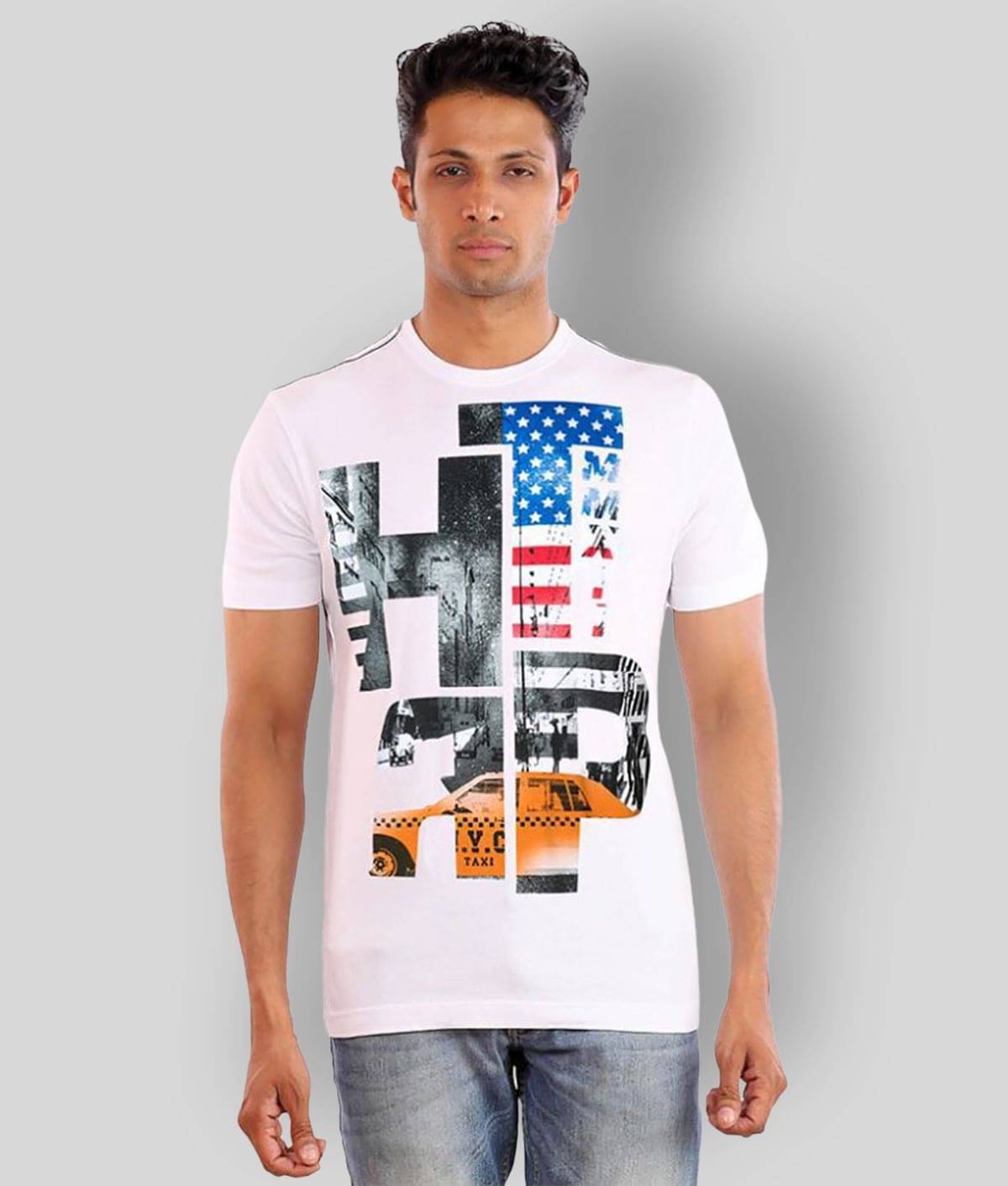 Huetrap Pack of 1 Cotton Regular Fit Men's T-Shirt ( White ) Huetrap Pack of 1 Cotton Regular Fit Men's T-Shirt ( White )