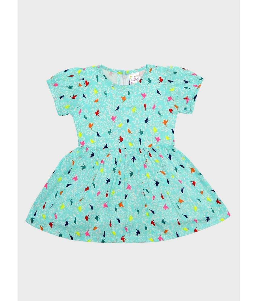     			Me N My CLOSET Pack of 1 Baby Girls Cotton Frock ( Blue )