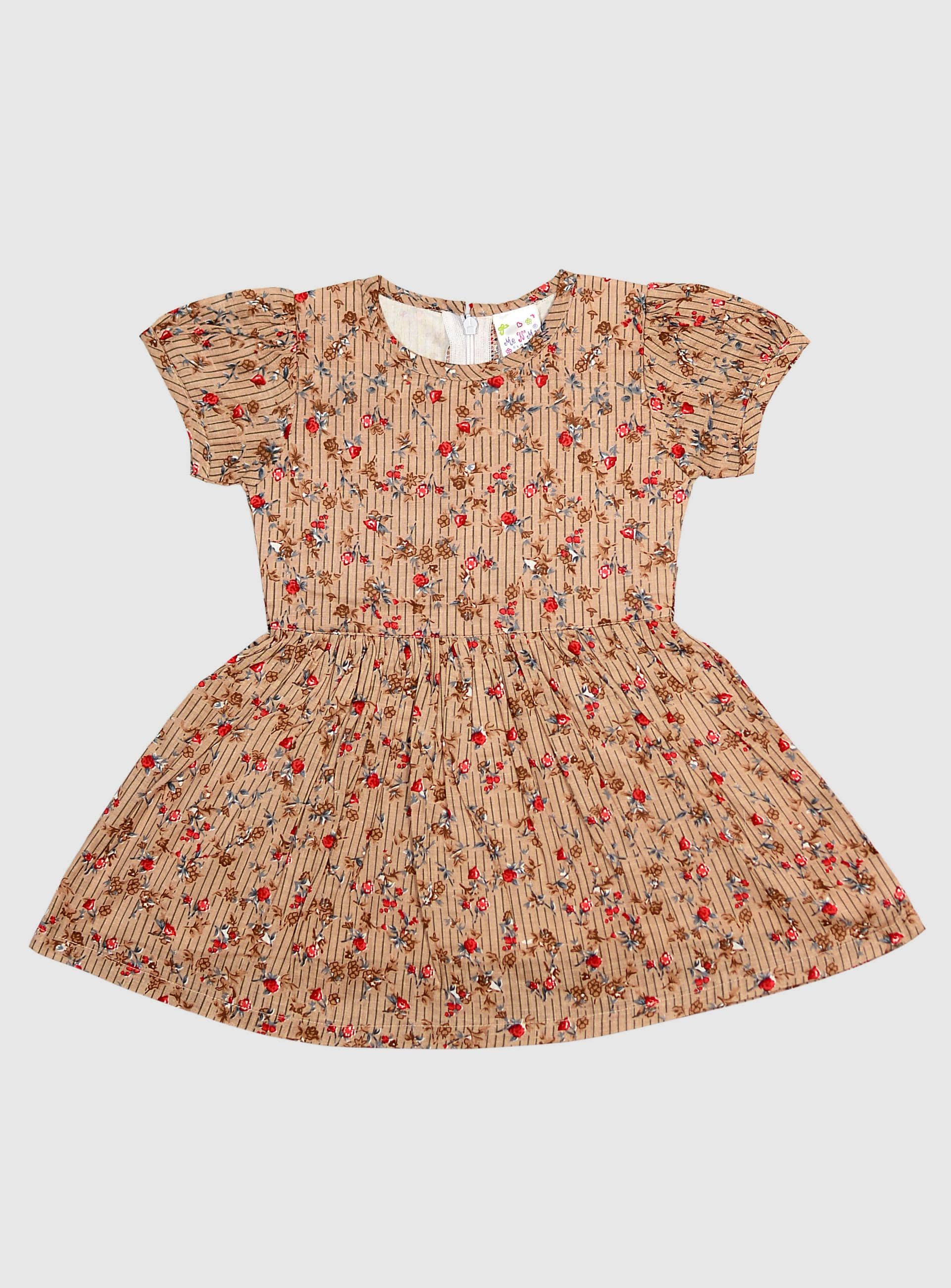 Me N My CLOSET Pack of 1 Baby Girls Cotton Frock ( Multicolor )