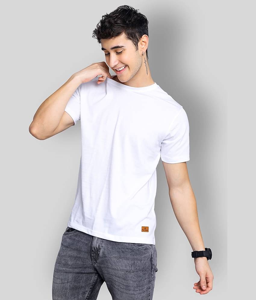 Paul Street Pack of 1 Cotton Blend Slim Fit Men's T-Shirt ( White )