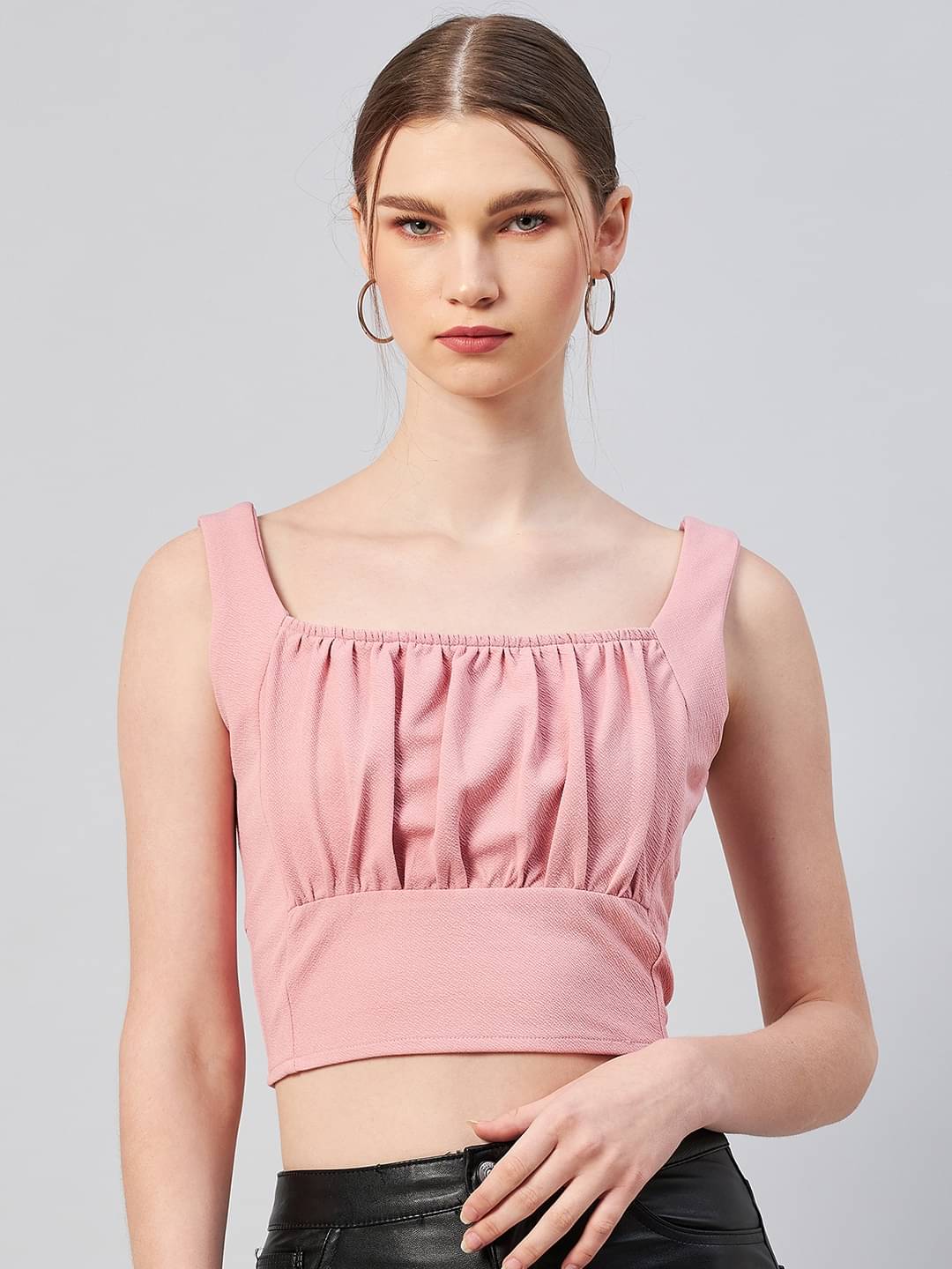     			Rare Women's Polyester Crop Top ( Peach )
