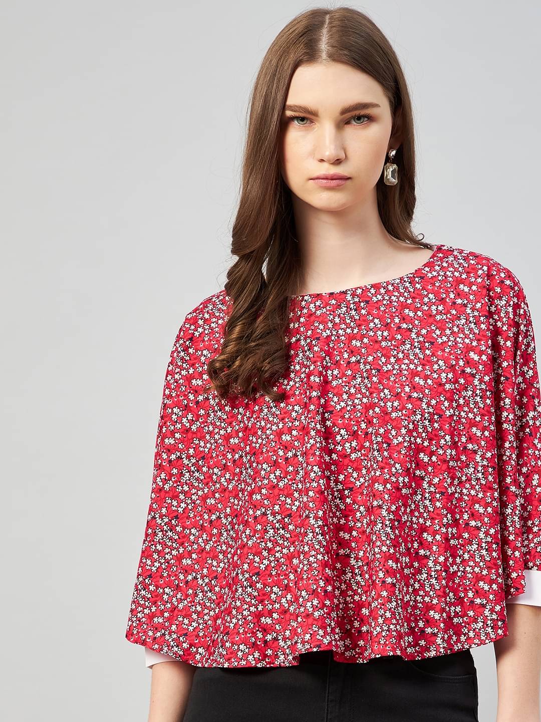     			Rare Women's Crepe Cape Top ( Pink )