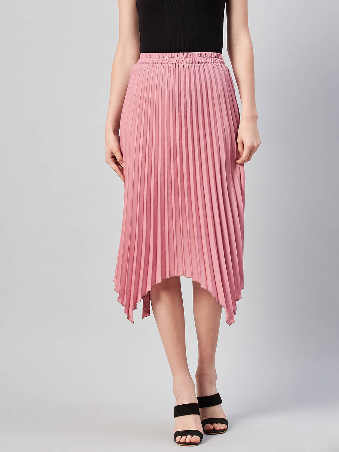 Rare - Pink Polyester Women's Asymmetrical Skirt ( Pack of 1 )