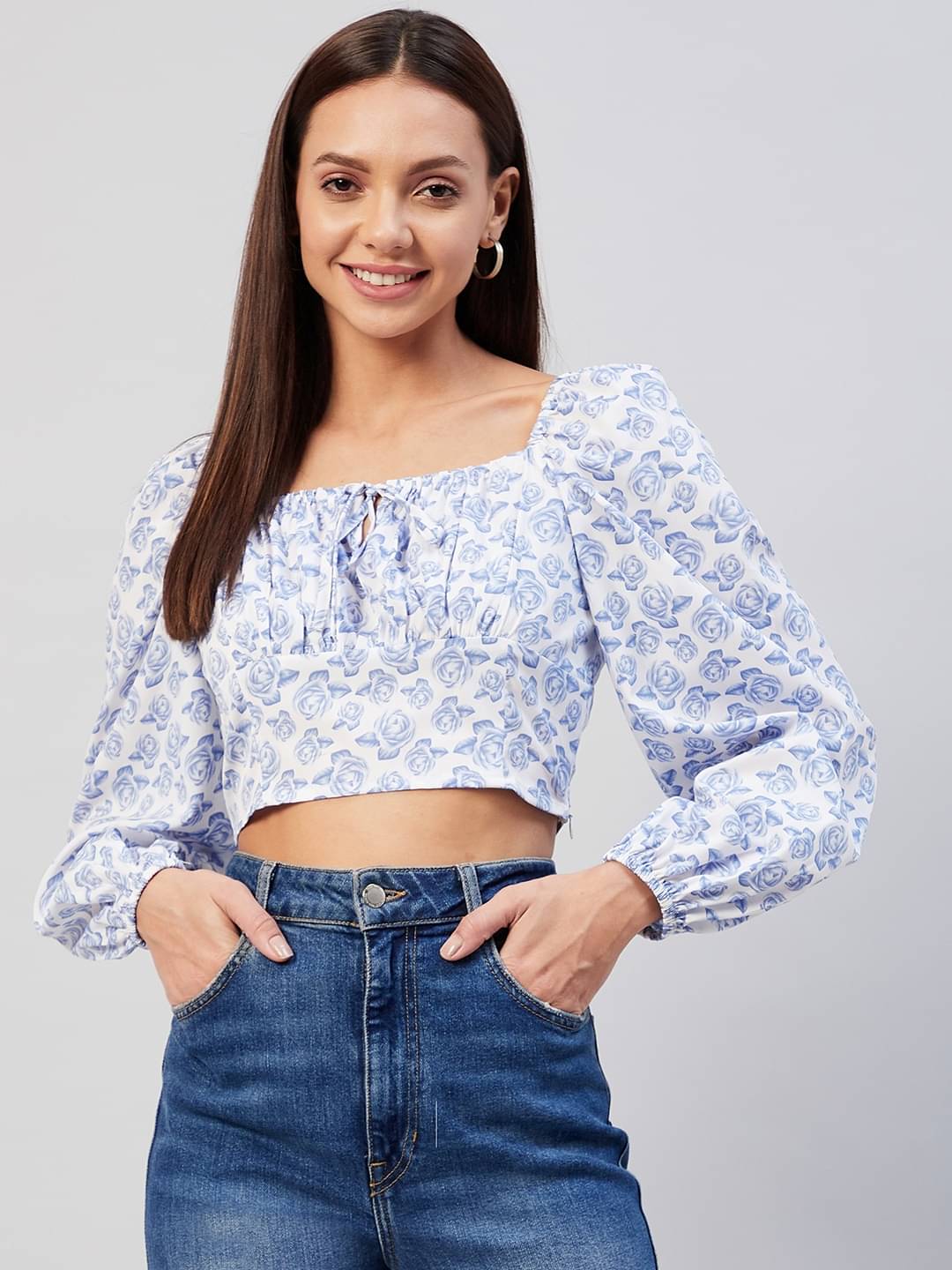 Rare Women's Crepe Crop Top ( White )     			Rare Women's Crepe Crop Top ( White )