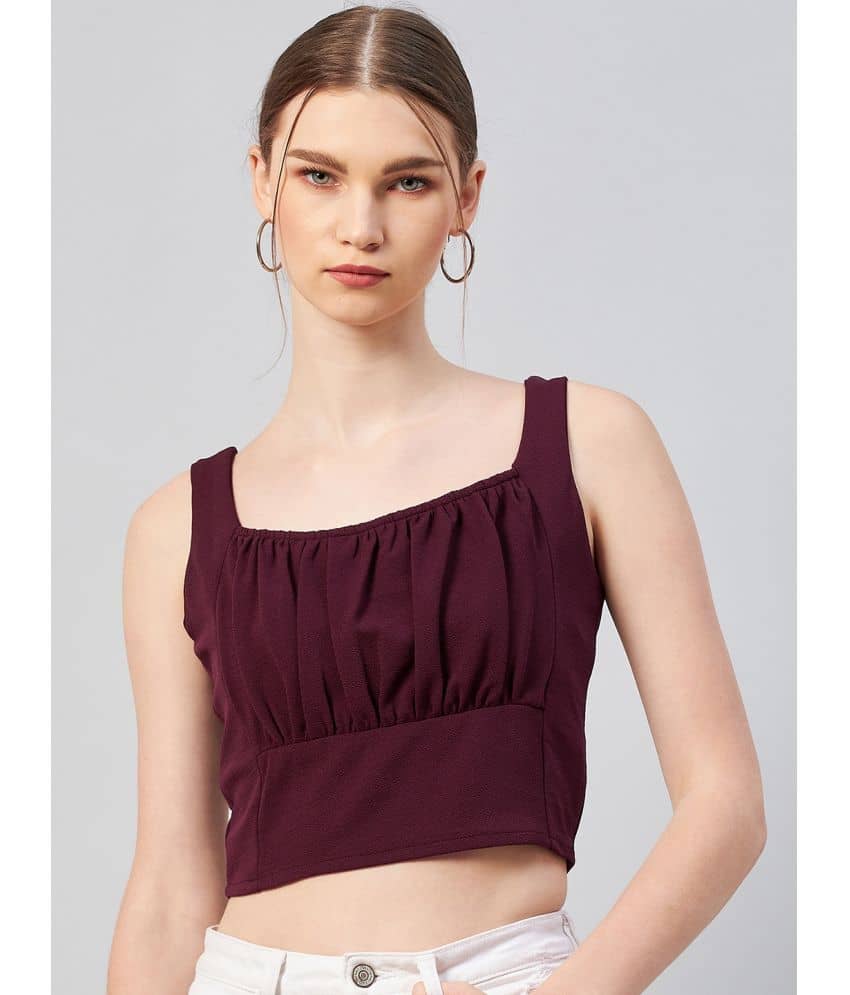 Rare Women's Polyester Crop Top ( Wine )