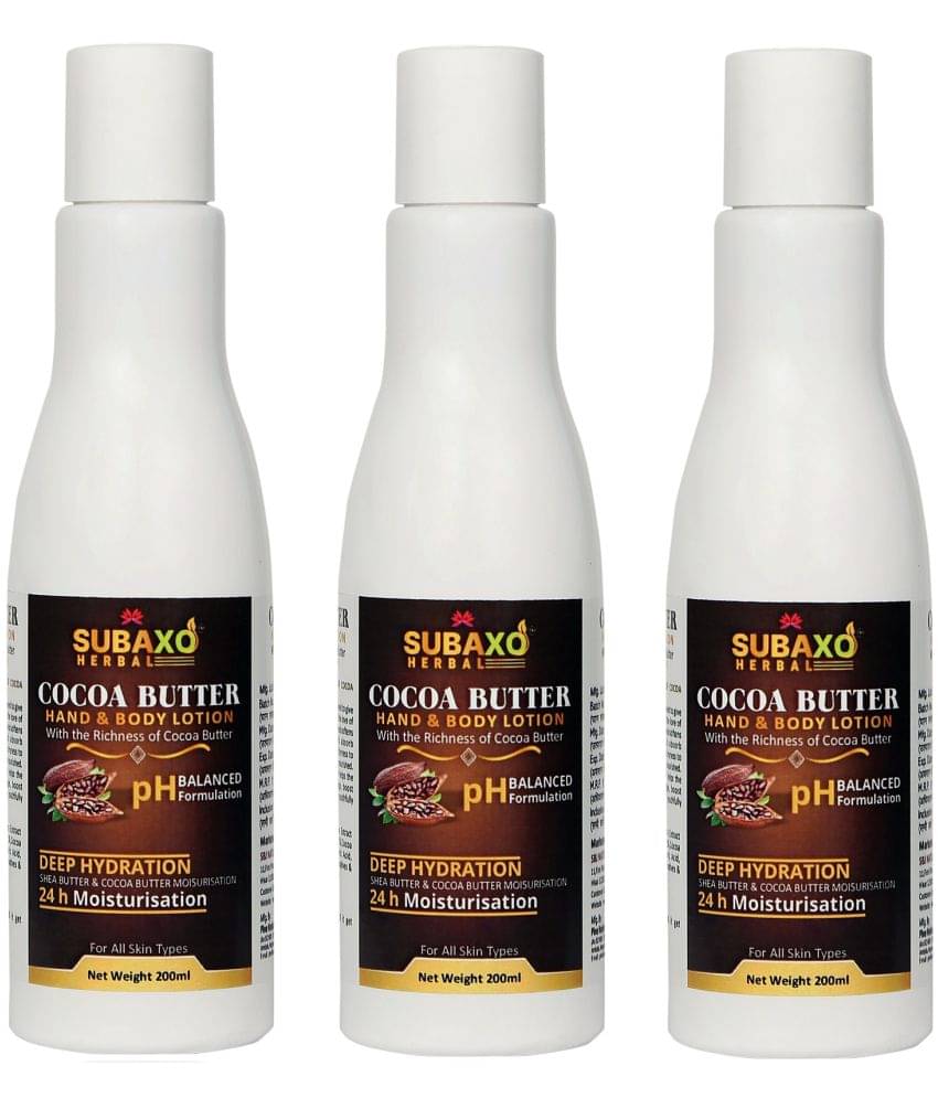 Subaxo Cocoa Butter 3 Pc Lotion Cocoa Body Lotion Lotion Pack of 3 Subaxo Cocoa Butter 3 Pc Lotion Cocoa Body Lotion Lotion Pack of 3