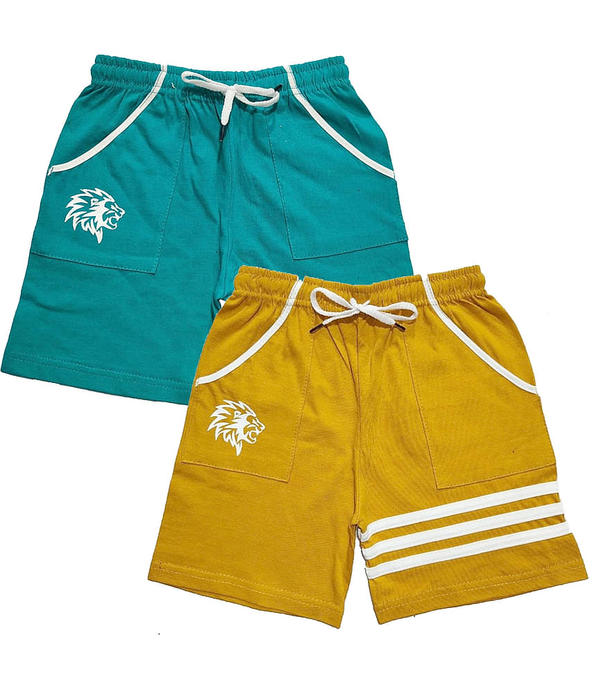 atlans Pack of 2 Cotton Blend Shorts For Boys ( Multi Color )