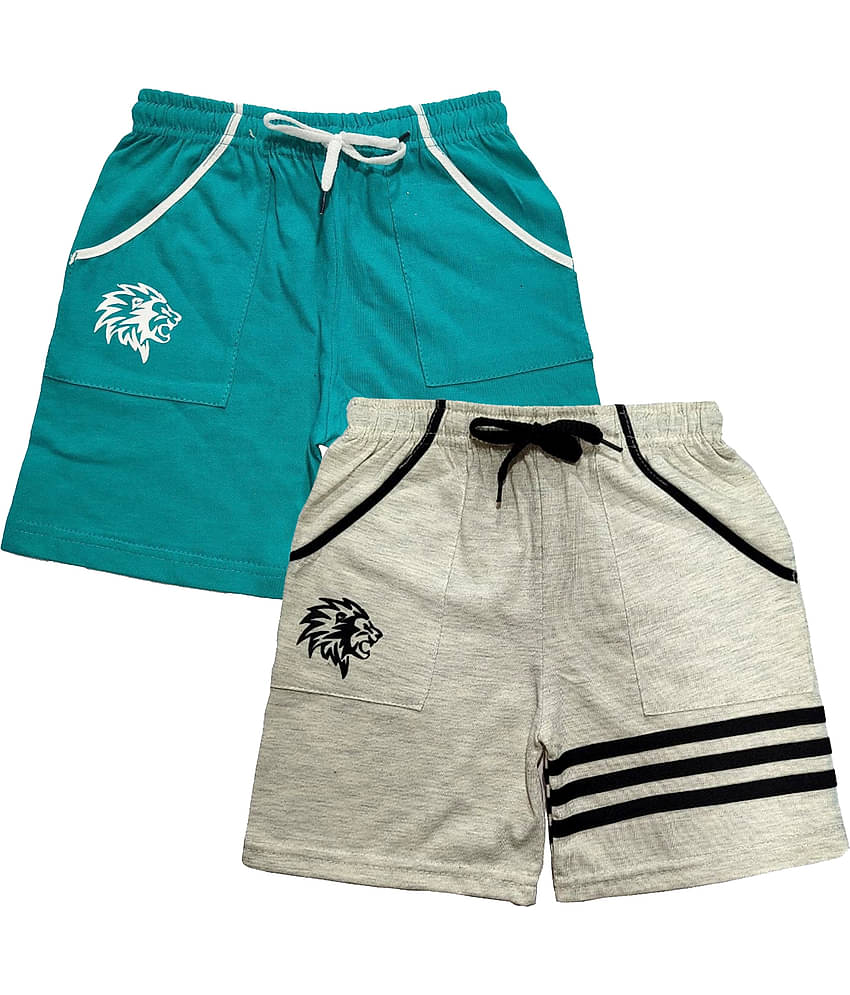 atlans Pack of 2 Cotton Blend Shorts For Boys ( Multi Color )