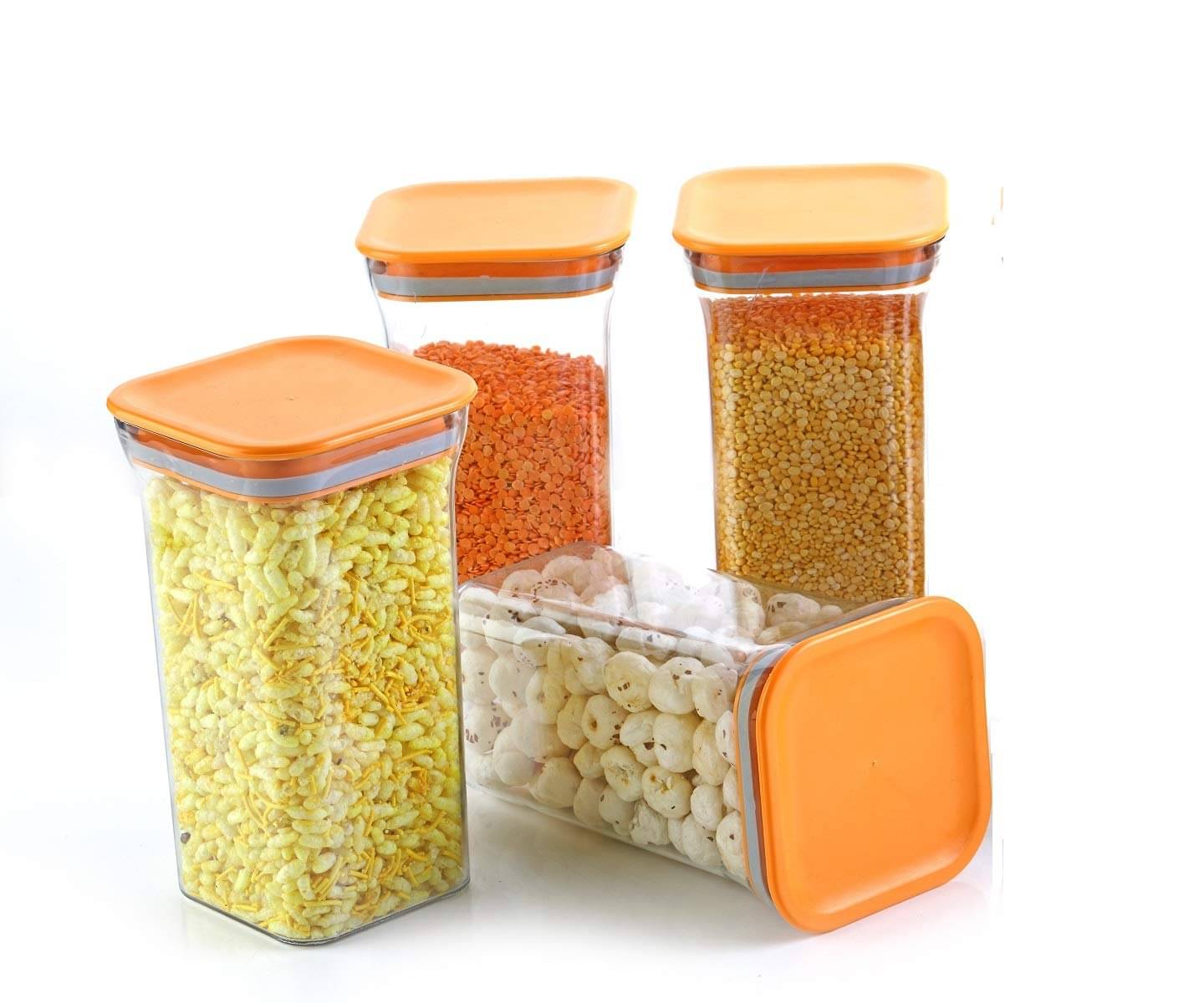     			Analog kitchenware - Orange Polyproplene Food Container ( Pack of 4 )