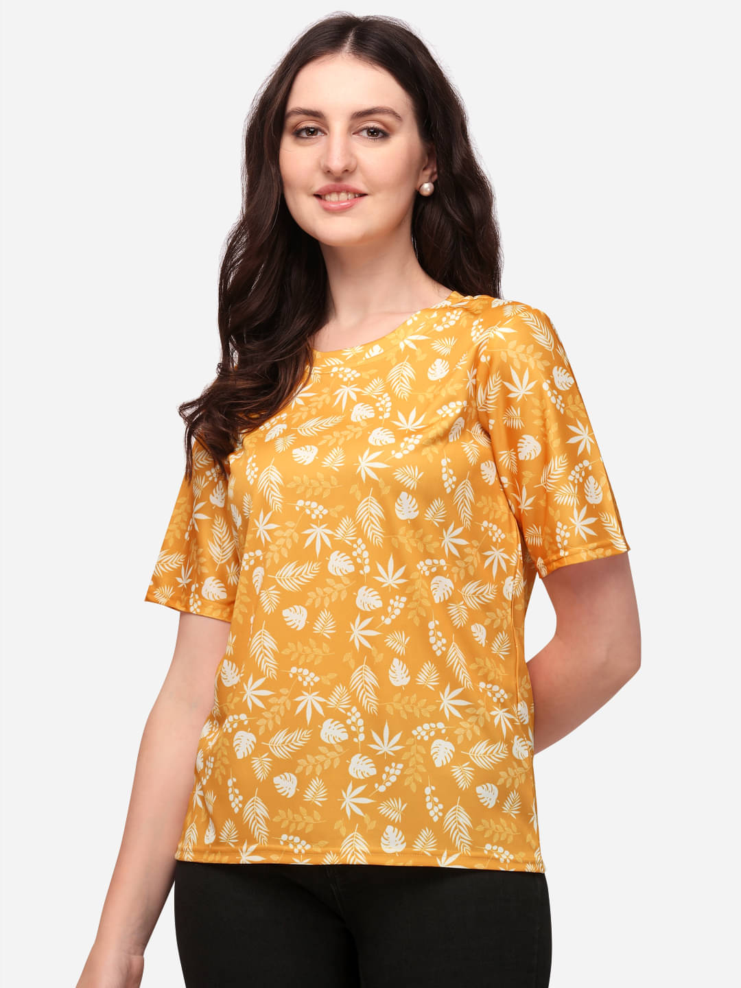 Prettify Women's Cotton Regular Top ( Yellow ) Prettify Women's Cotton Regular Top ( Yellow )