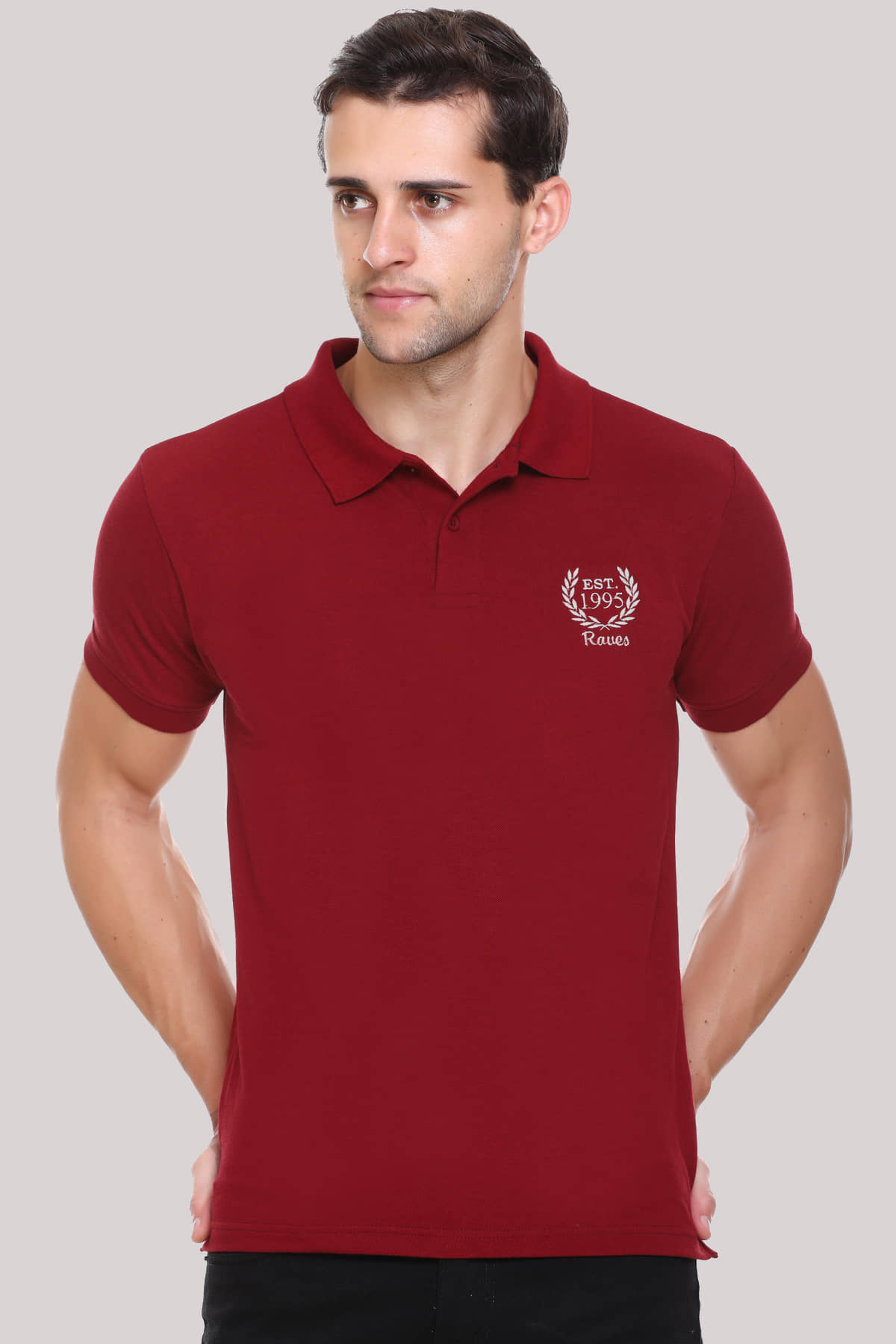 RF RAVES - Maroon Cotton Blend Regular Fit Men's Polo T Shirt ( Pack of 1 )