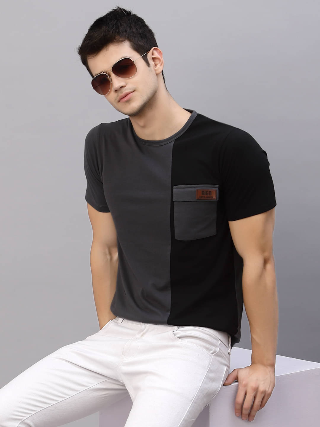     			Rigo Pack of 1 Cotton Slim Fit Men's T-Shirt ( Dark Grey )