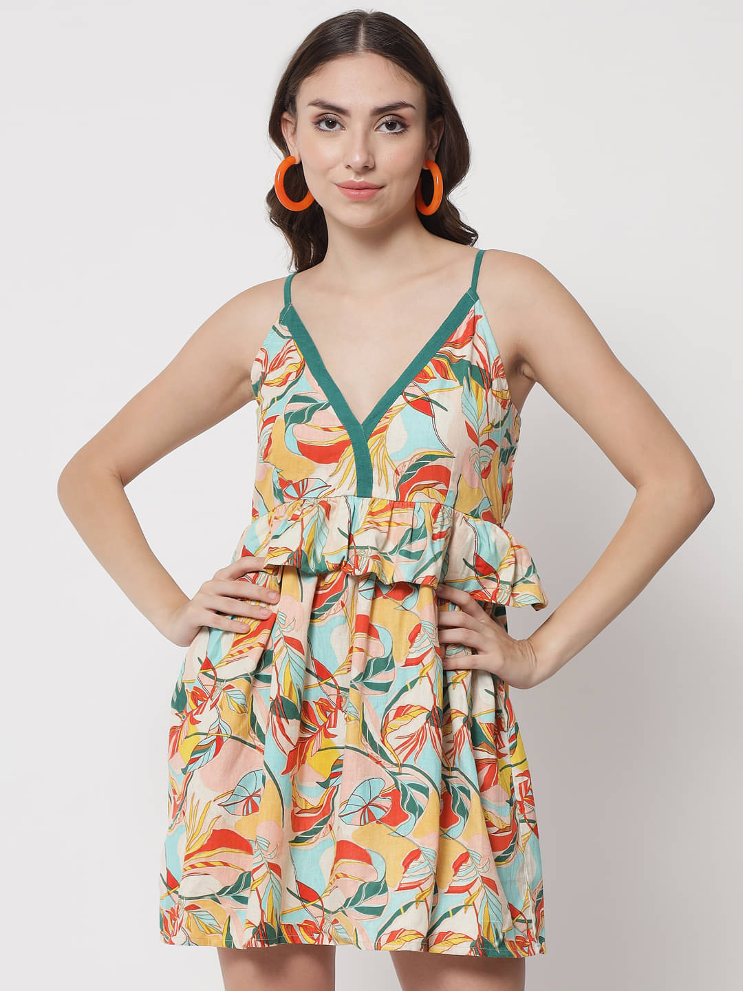The Dry State Women Cotton Printed Fit & Flare Dress ( Multi Color ) The Dry State Women Cotton Printed Fit & Flare Dress ( Multi Color )