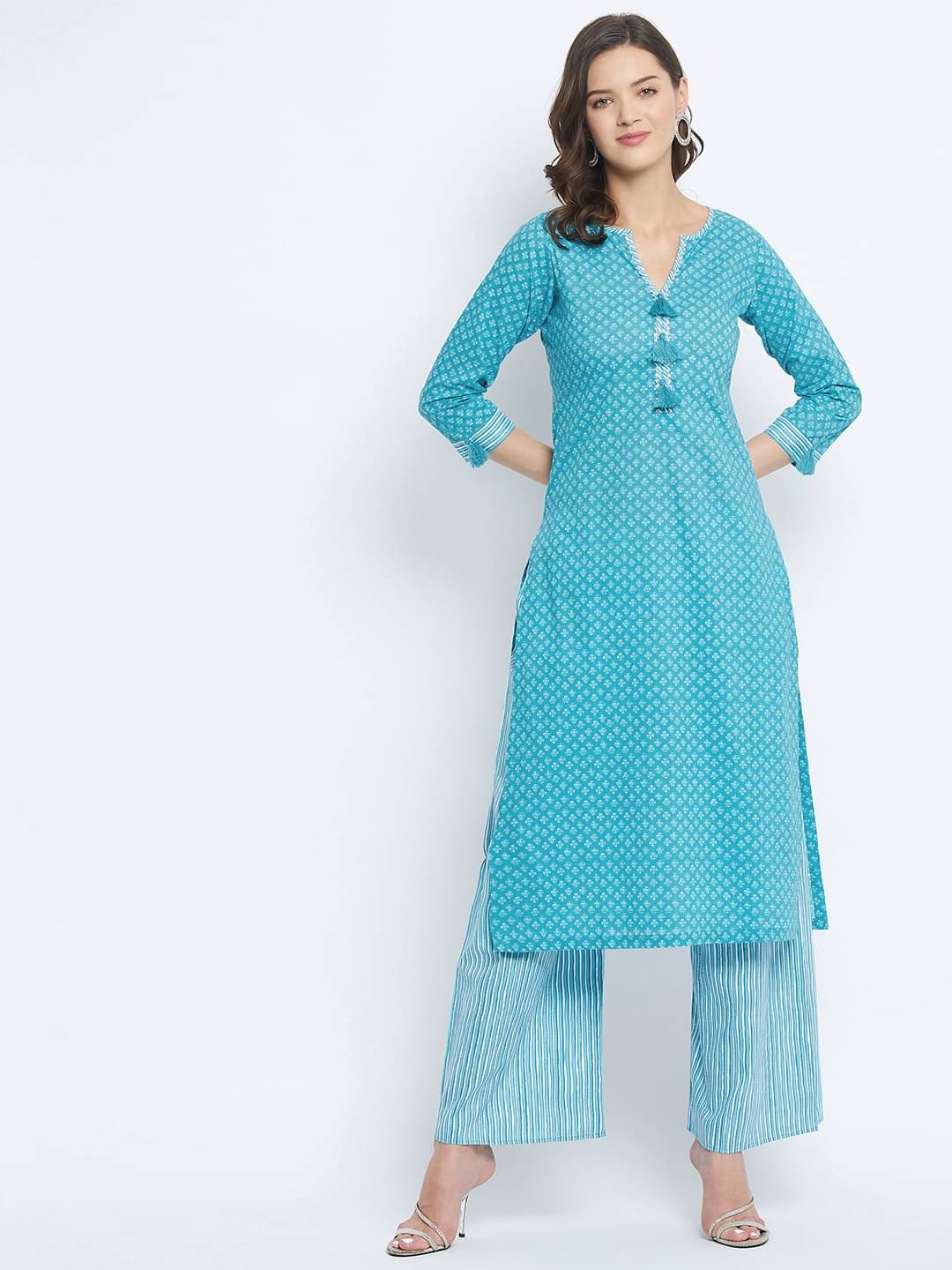 Tissu - Turquoise Straight Cotton Women's Stitched Salwar Suit ( Pack of 1 ) Tissu - Turquoise Straight Cotton Women's Stitched Salwar Suit ( Pack of 1 )
