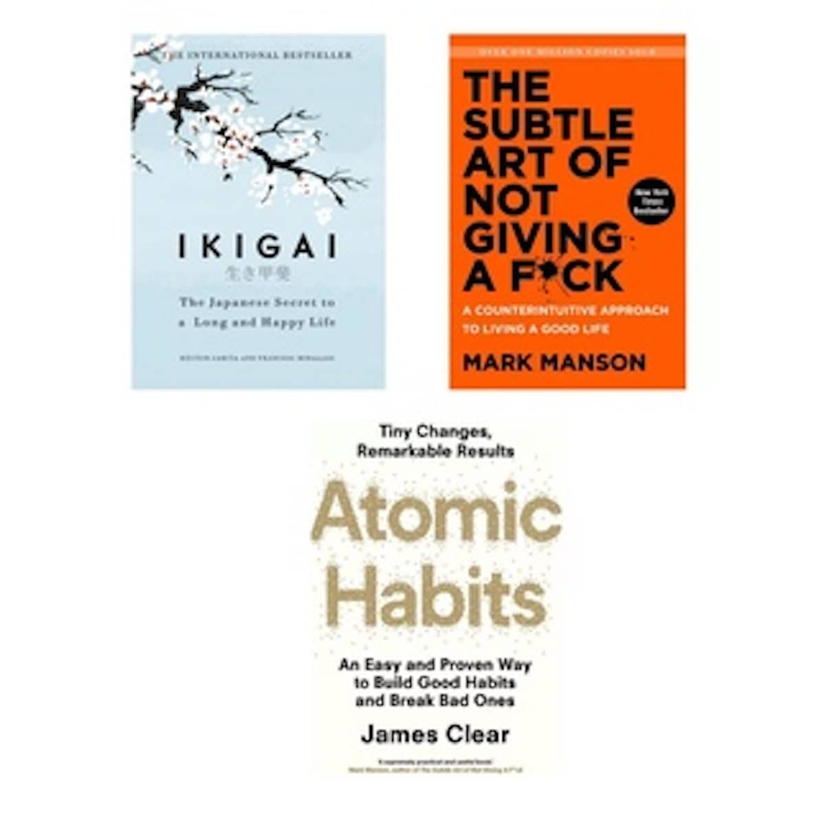 Combo Of 3 Books ( Ikigai Japanese + The Subtle Art of Not Giving a F*ck + Atomic Habits ) English Novel For paperback - Stationery | Buy online on ZillyBuy