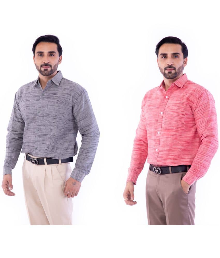 DESHBANDHU DBK - Multicolor Cotton Regular Fit Men's Formal Shirt (Pack of 2)