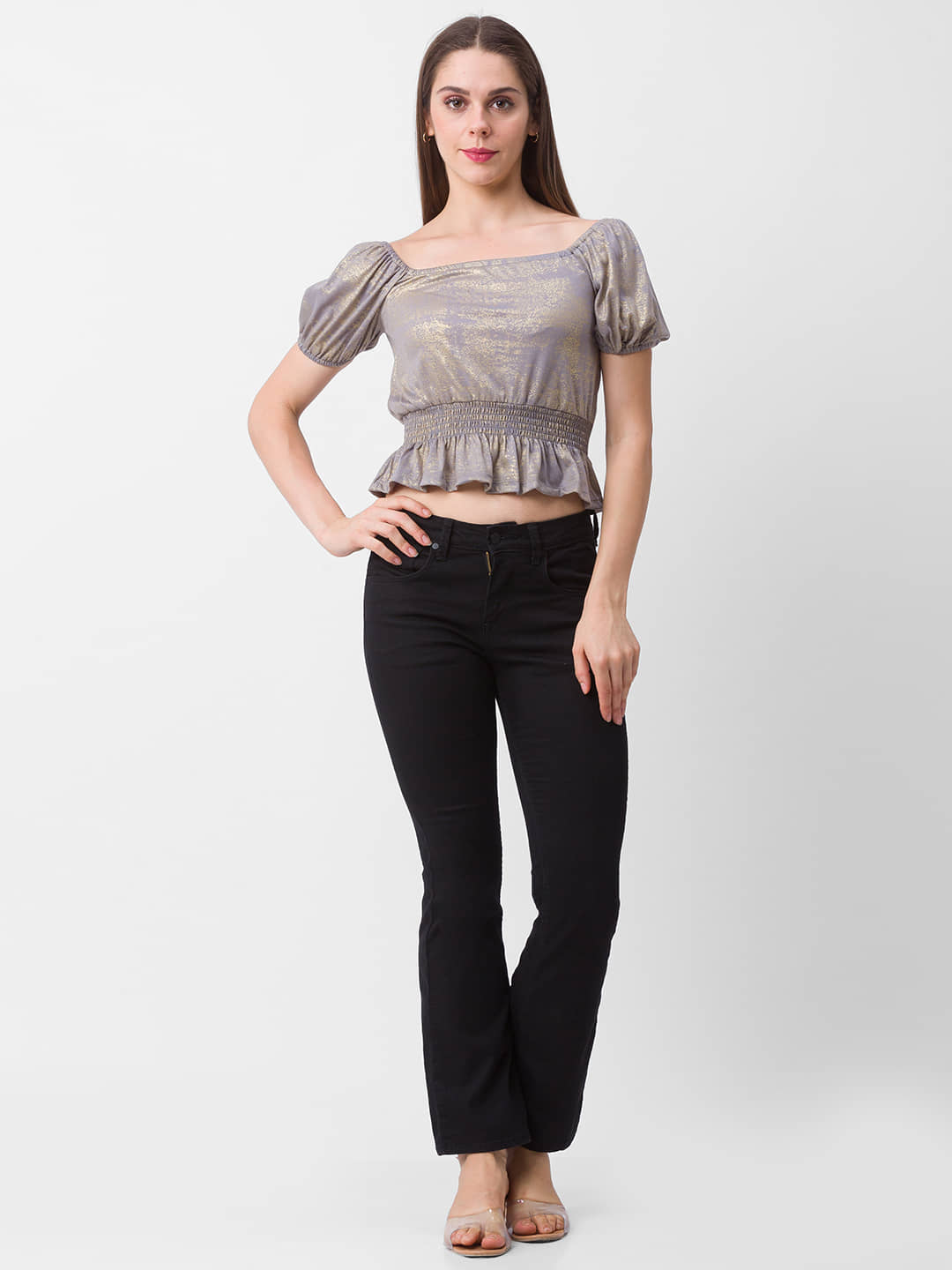 Globus - Grey Polyester Women's Empire Top ( Pack of 1 )