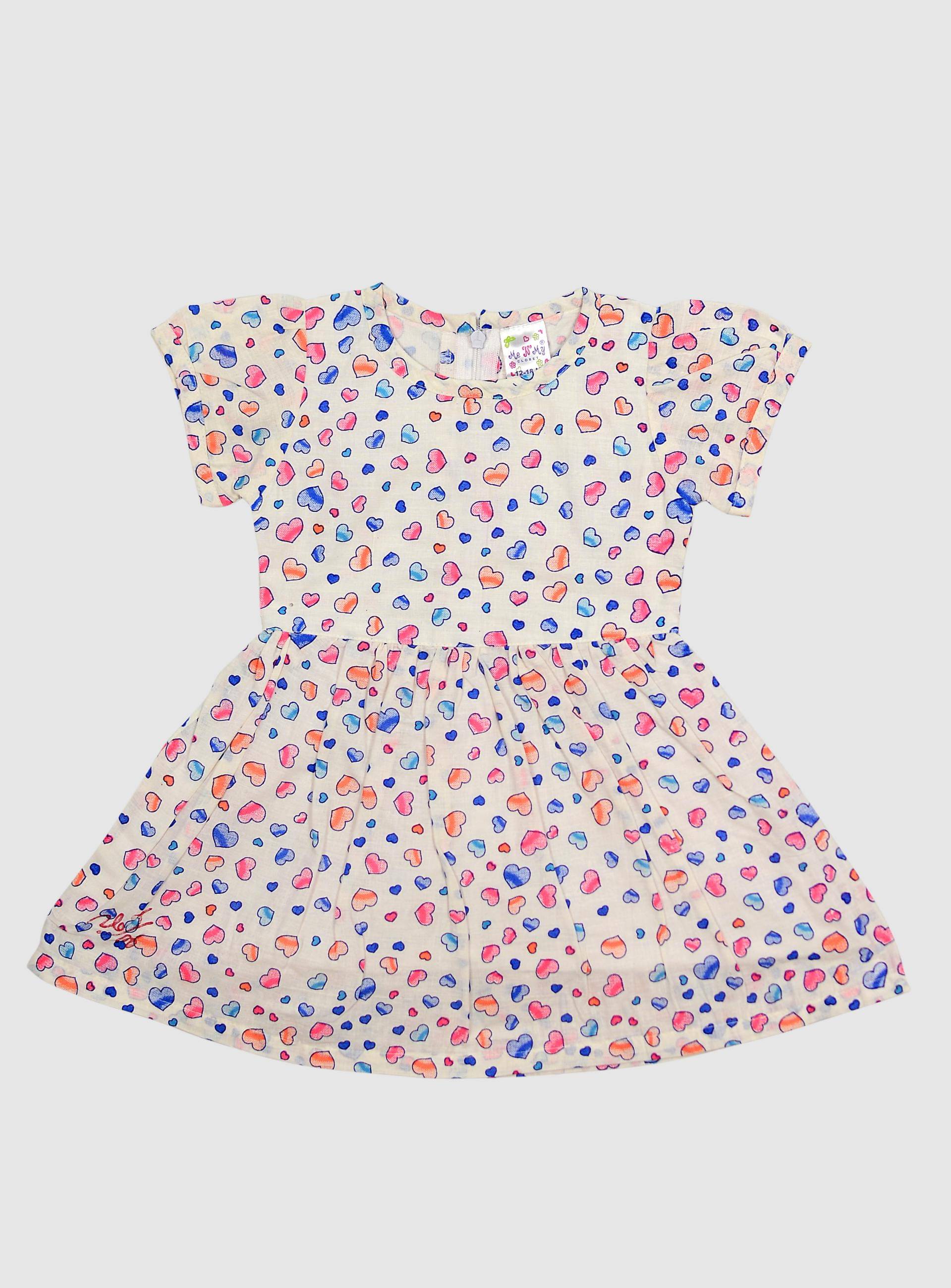    			Me N My CLOSET Cotton Frock For Girls ( Pack of 1 , Multicolor )