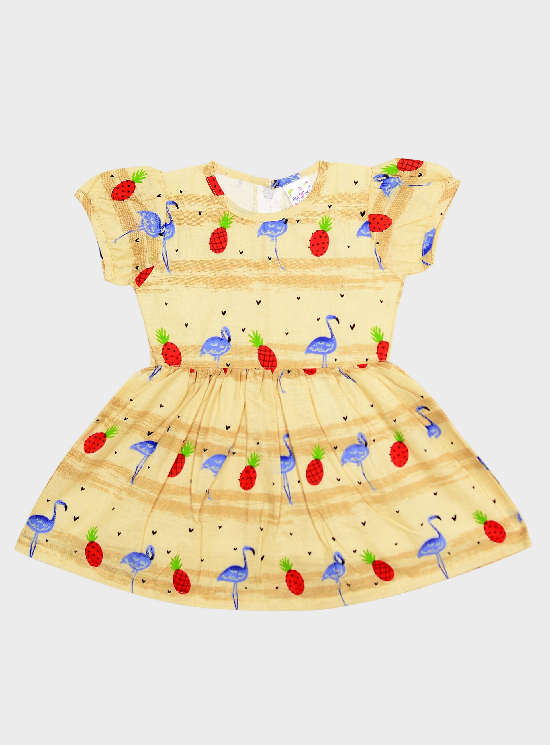 Me N My CLOSET Cotton Frock For Girls ( Pack of 1 , Yellow )