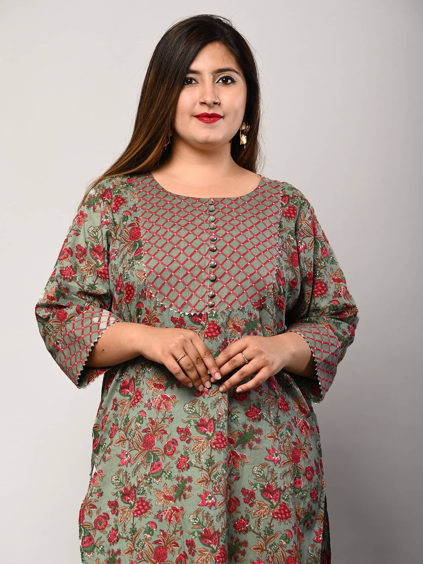 Swasti - Green Cotton Women's Straight Kurti ( Pack of 1 ) - Kurtis, Tunics | Buy online on ZillyBuy