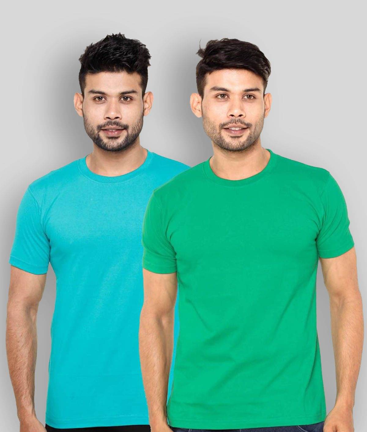 FLEXIMAA Pack of 2 Cotton Men's T-Shirt ( Blue ) FLEXIMAA Pack of 2 Cotton Men's T-Shirt ( Blue )