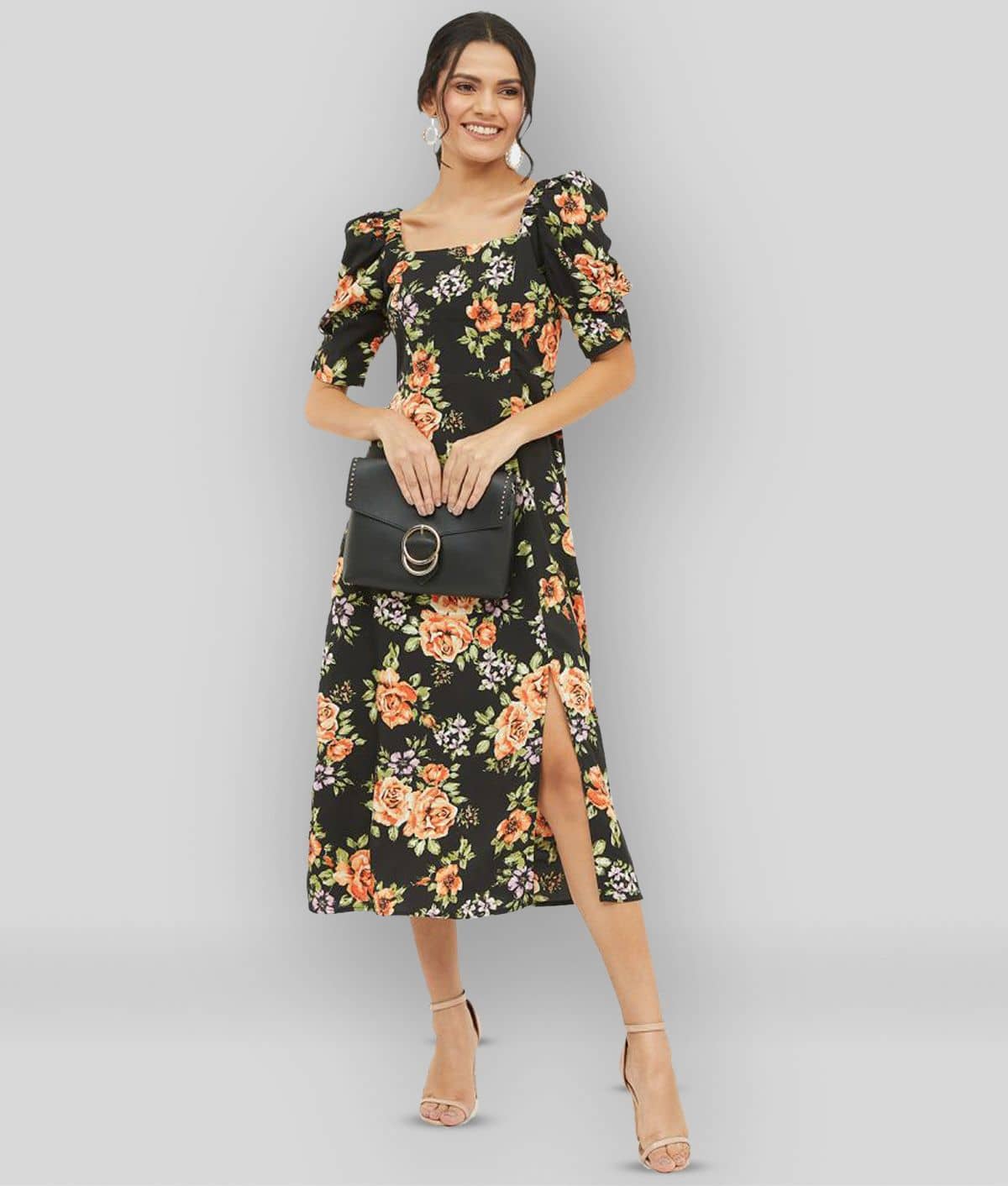 Buy Harpa - Black Polyester Women's A-line Dress ( Pack of 1 ) - Price ₹791