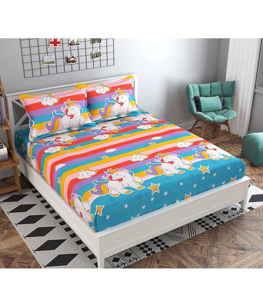 Home Style Polyester Double Bedsheet ( Multicolor ) Home Style Polyester Double Bedsheet ( Multicolor )