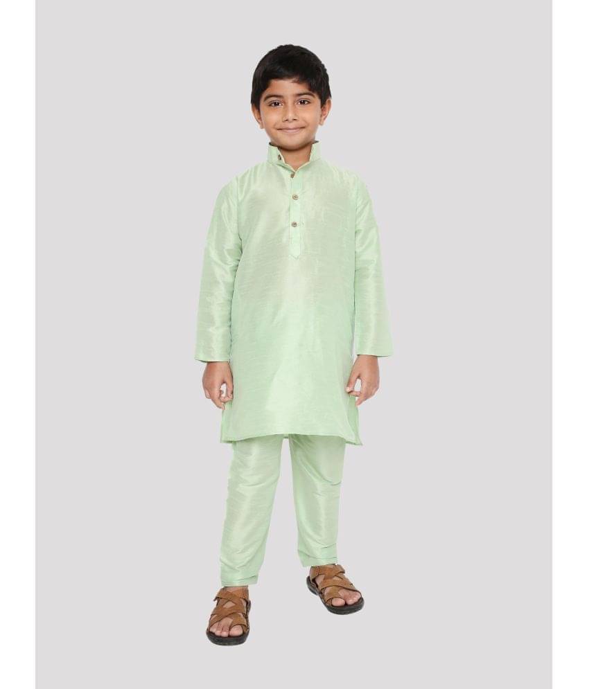     			Maharaja Boys Silk Green Kurta Pant Set ( Pack of 2 )