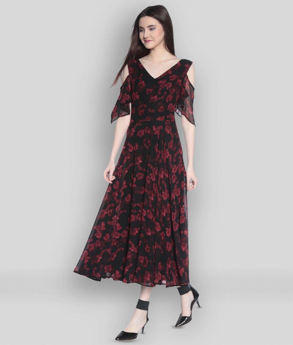 Rare Women Polyester Printed A-line Dress ( Multicolor )     			Rare Women Polyester Printed A-line Dress ( Multicolor )