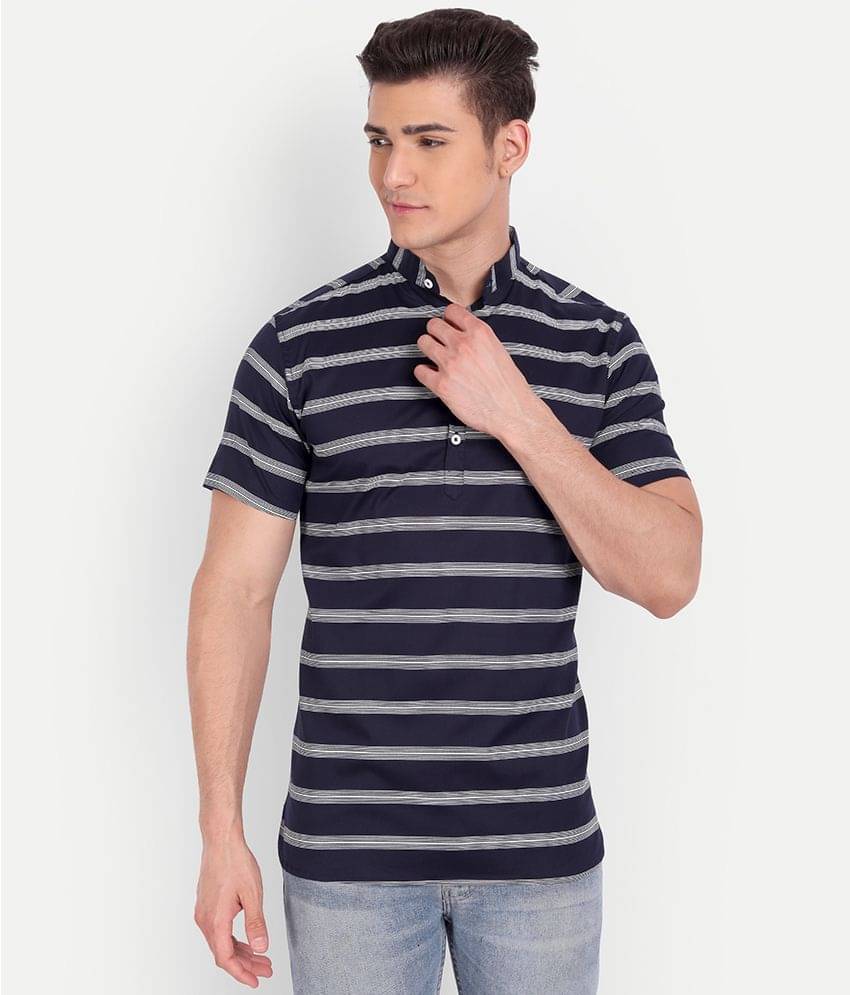     			Vida Loca - Navy Cotton Slim Fit Men's Casual Shirt ( Pack of 1 )