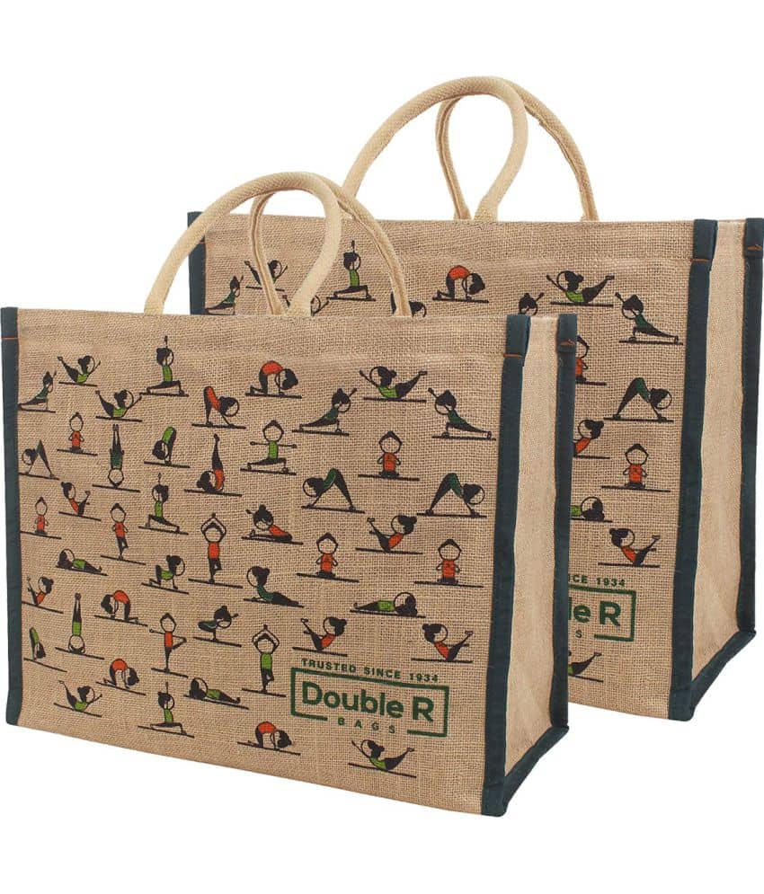 Double R Bags - Brown Jute Grocery Bag - Handbags | Buy online on ZillyBuy