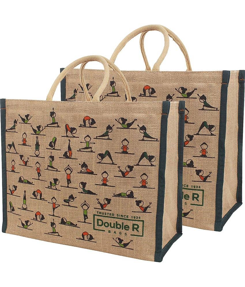 Double R Bags - Brown Jute Grocery Bag - Handbags | Buy online on ZillyBuy
