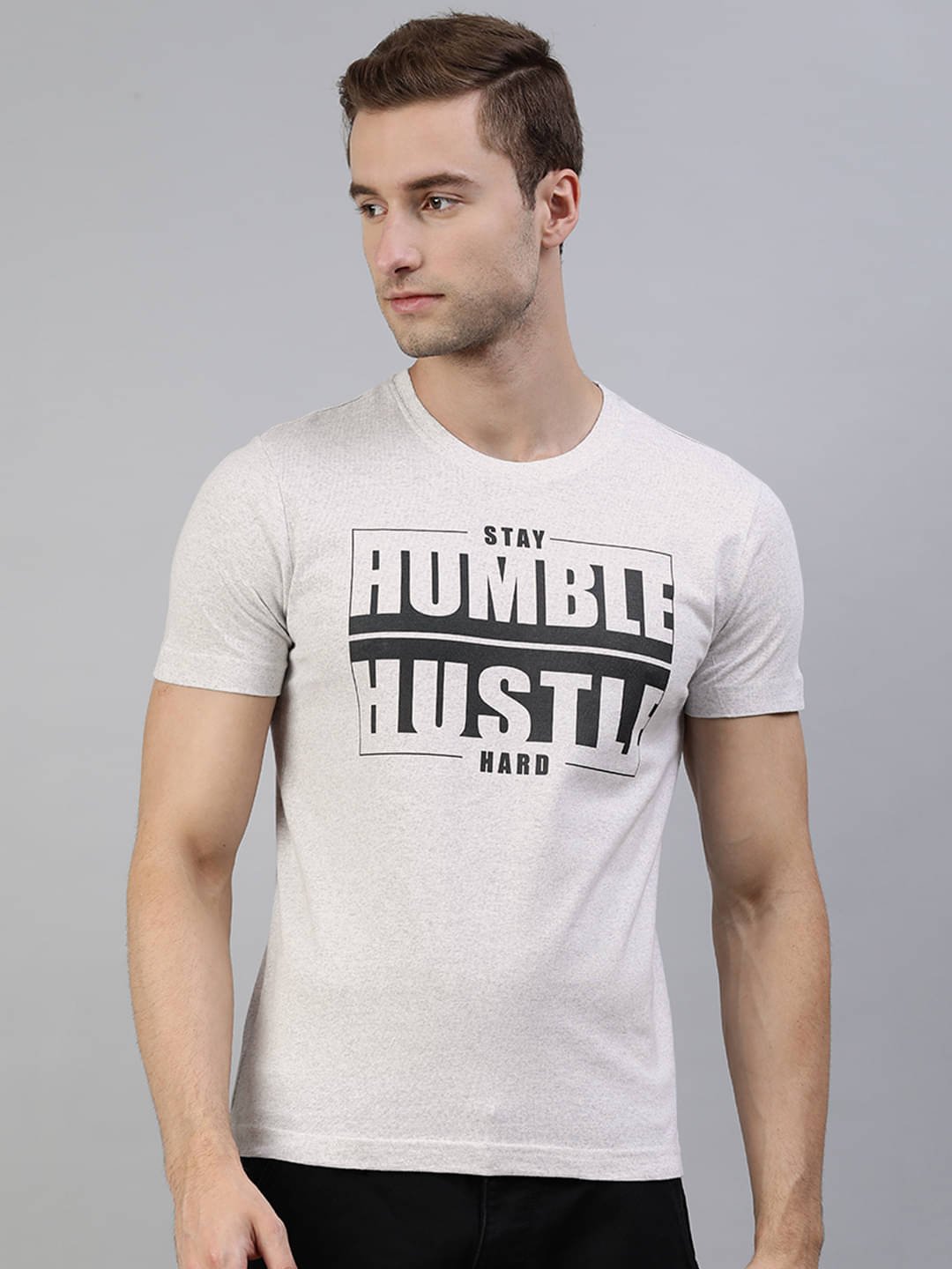     			Huetrap Pack of 1 Cotton Blend Regular Fit Men's T-Shirt ( White )