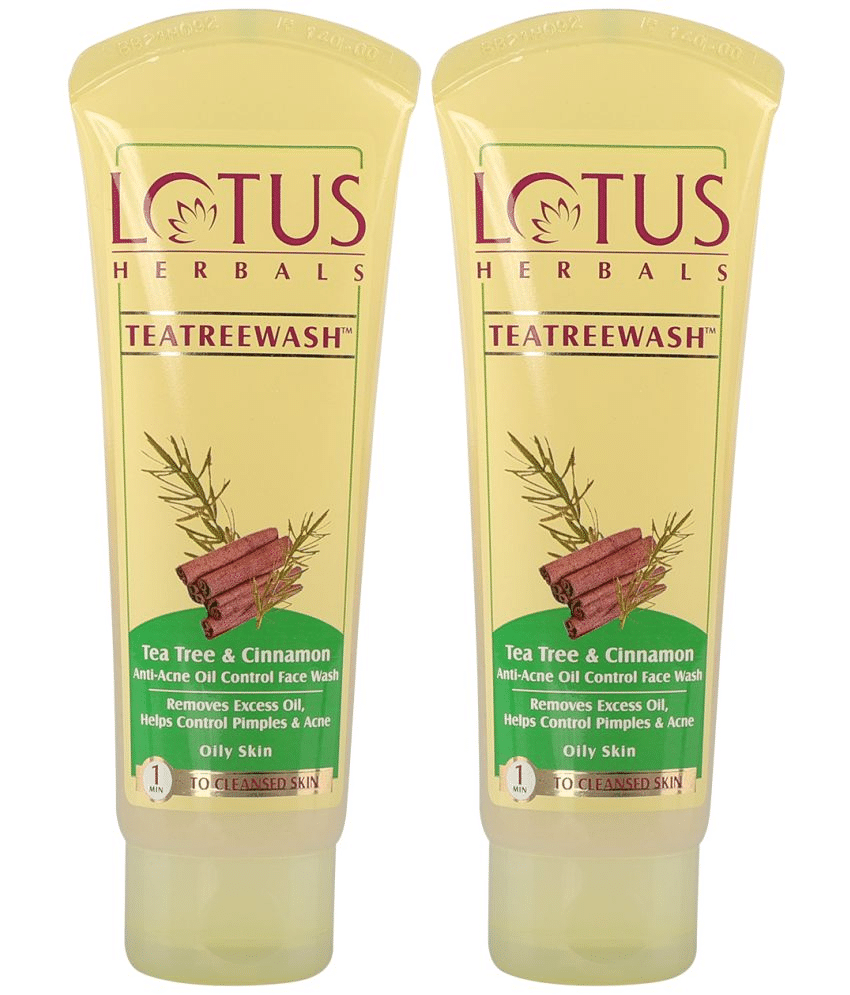 Lotus Herbals Teatreewash Tea Tree & Cinnamon Anti,Acne Oil Control Face Wash 80g ( Pack Of 2) Lotus Herbals Teatreewash Tea Tree & Cinnamon Anti,Acne Oil Control Face Wash 80g ( Pack Of 2)