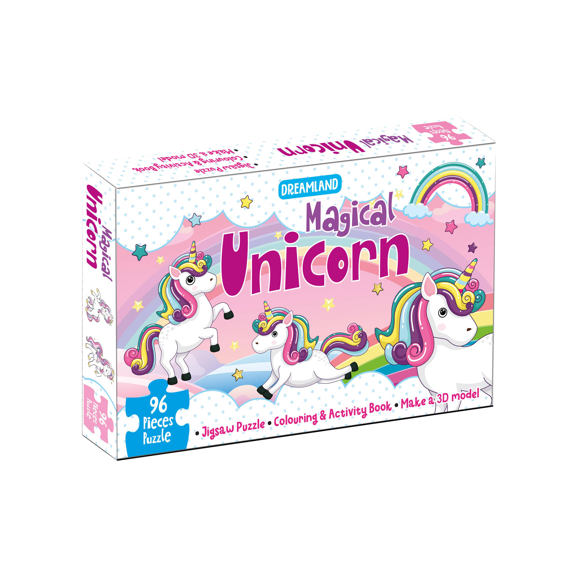 Magical Unicorn Jigsaw Puzzle for Kids - 96 Pcs | With Colouring & Activity Book and 3D Model Magical Unicorn Jigsaw Puzzle for Kids - 96 Pcs | With Colouring & Activity Book and 3D Model