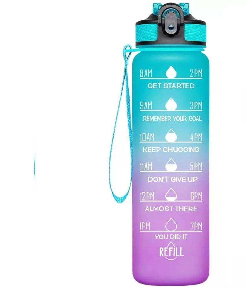 Motivational Fitness Sports Leak proof Water Bottle with Time Marker - Multicolour Water Bottle ( Pack of 1 ) Motivational Fitness Sports Leak proof Water Bottle with Time Marker - Multicolour Water Bottle ( Pack of 1 )