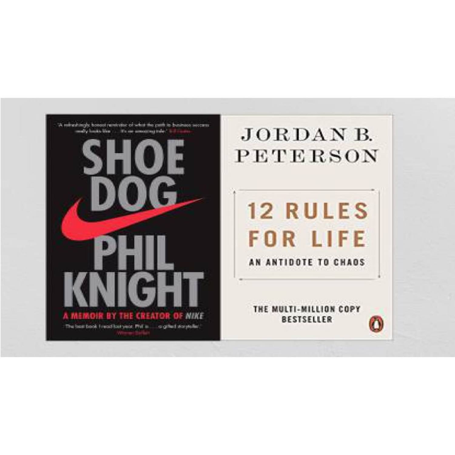     			Shoe Dog AND 12Rules For Life