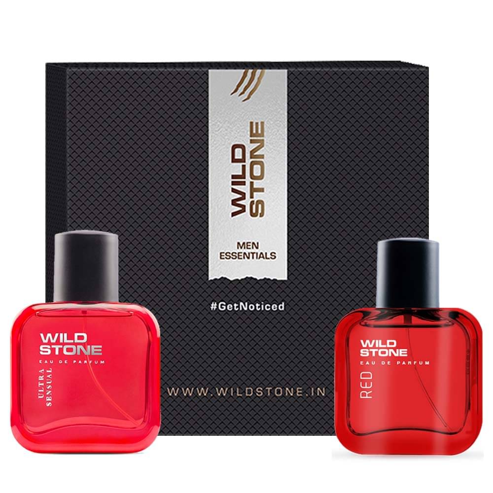     			Wild Stone Gift Hamper with Red and Ultra Sensual Perfume for Men, Pack of 2 (30ml each ) Eau de Parfum - 60 ml (For Men)