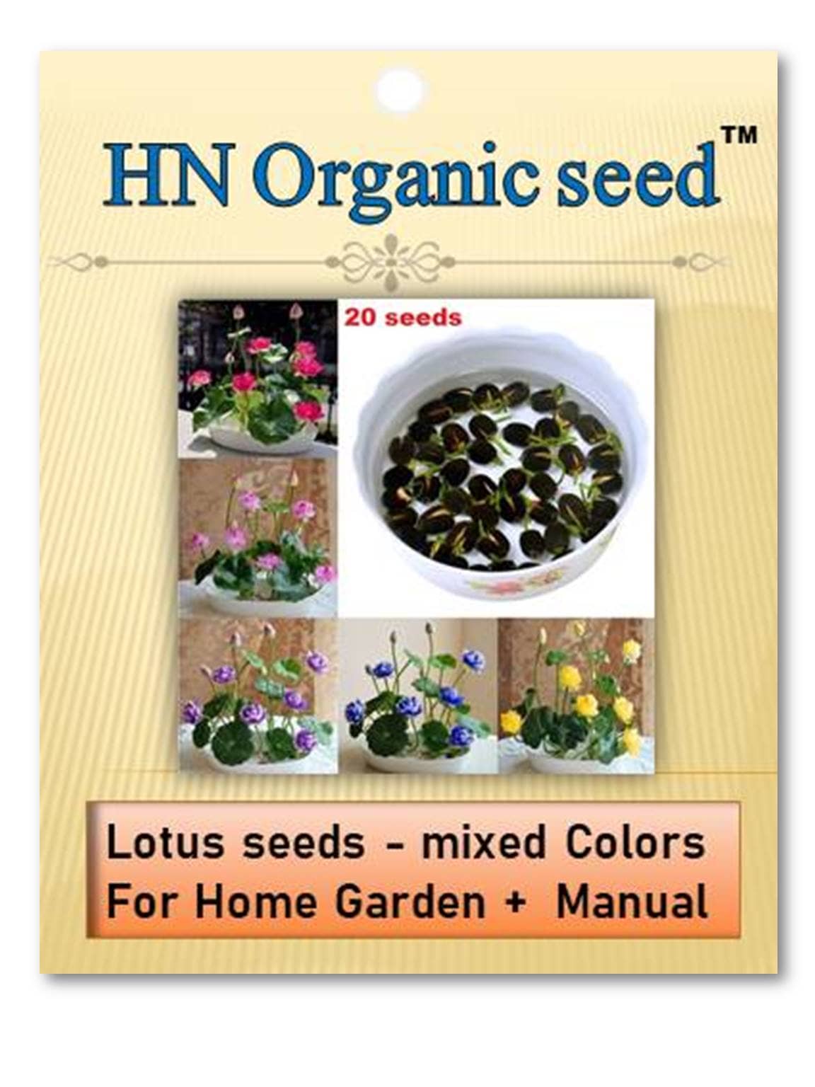 homeagro - Flower Seeds ( Lotus seeds -mixed colours 20 seeds )