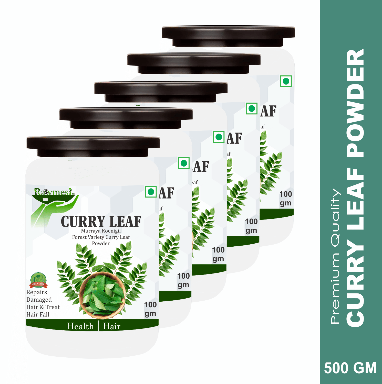 Rawmest Curry Leaf For Health & Hair Growth Powder 500 Gm Pack of 5 Rawmest Curry Leaf For Health & Hair Growth Powder 500 Gm Pack of 5