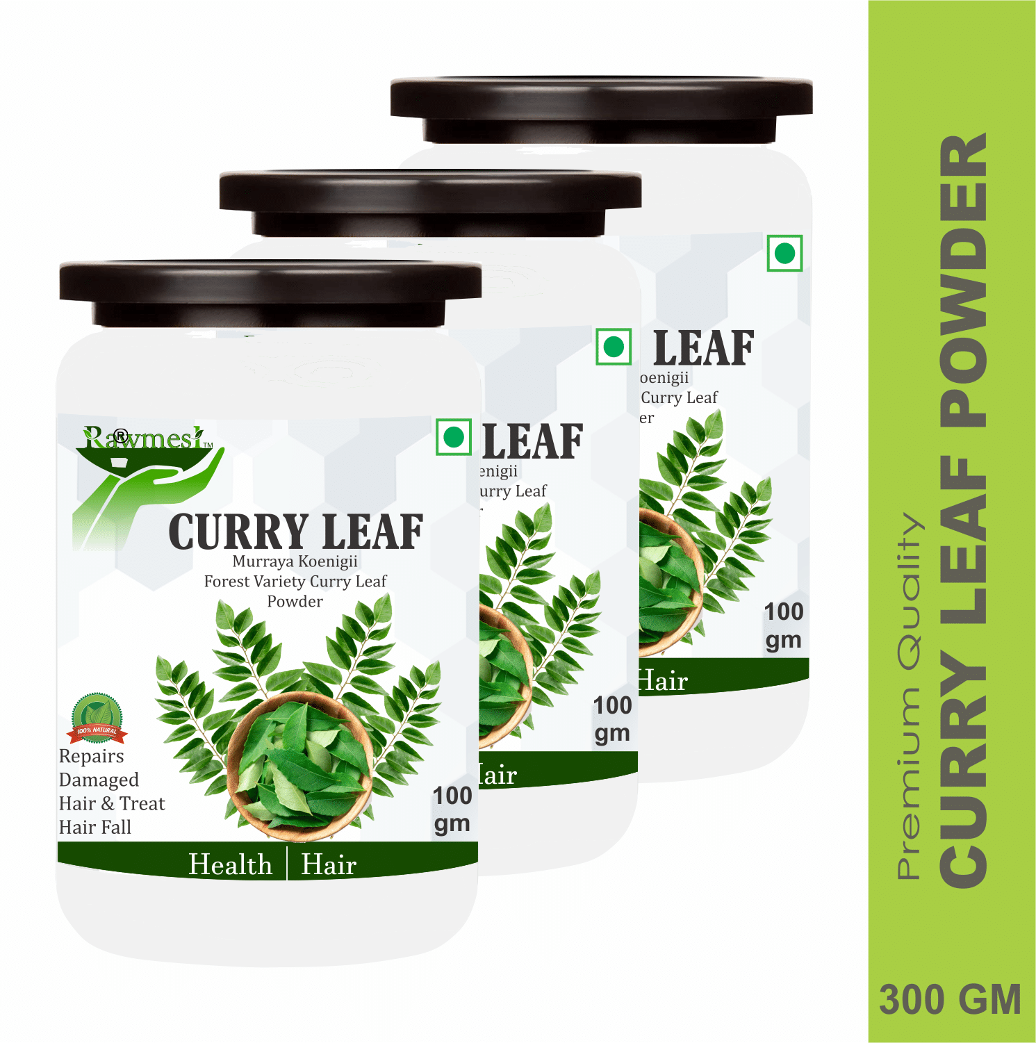    			Rawmest Curry Leaf For Health, Hair & Skin Care Powder 300 Gm Pack of 3